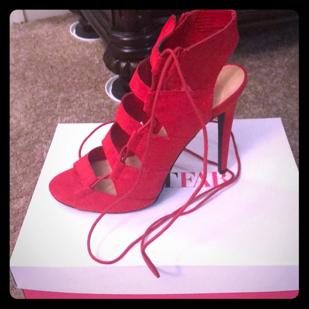 Red Just Fab tie up Sandal